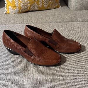 Walking Cradles Embossed Brown Slip-On Shoes